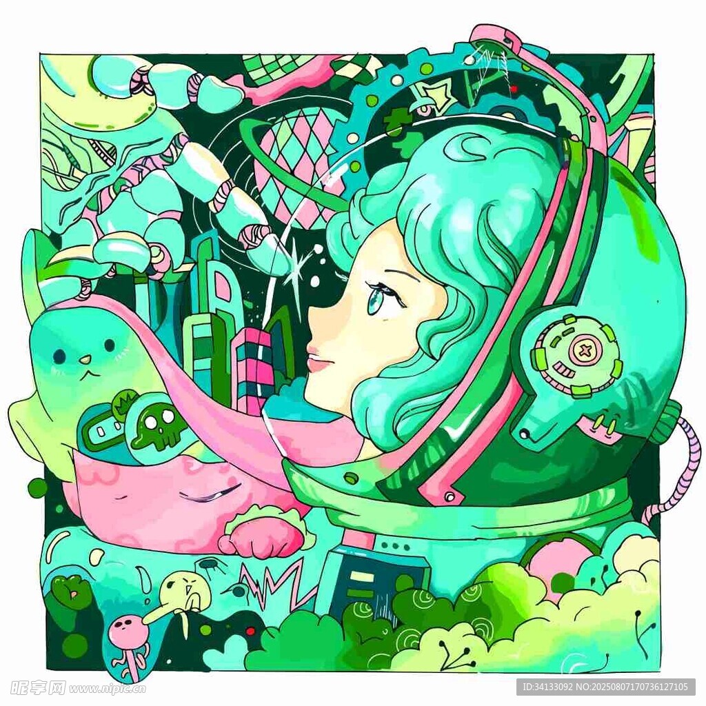 夢幻綠發(fā)少女的宇航奇幻世界