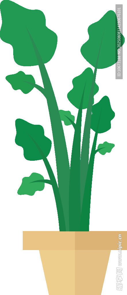 綠色盆栽插畫