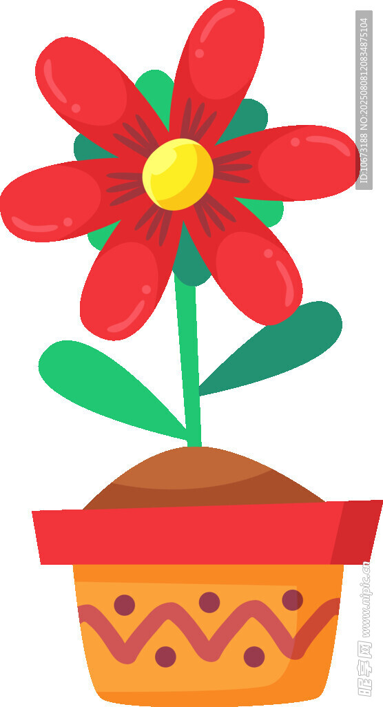 花盆中的紅色花朵