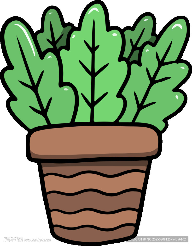 盆栽綠植插畫