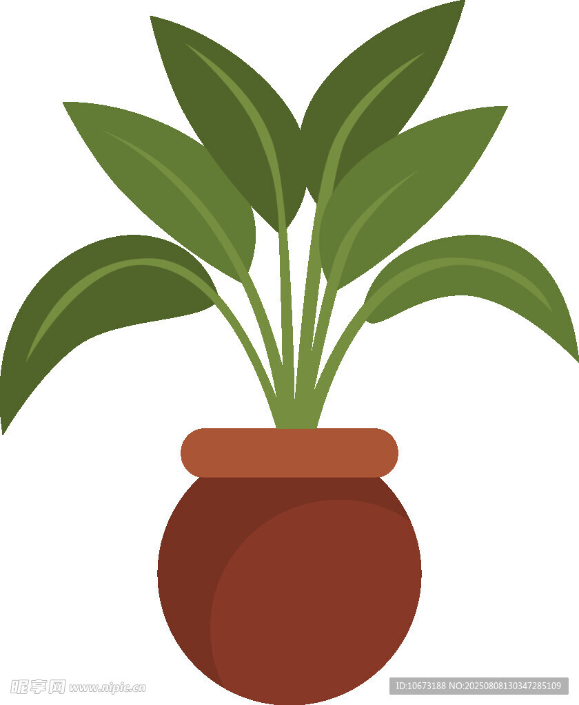 陶盆綠植插畫