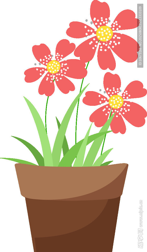 花盆里的鮮艷小花