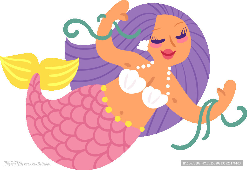 可愛舞動的小美人魚