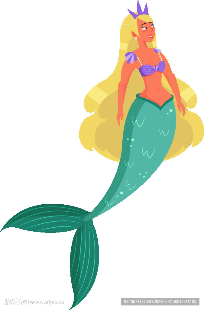 可愛的金發(fā)美人魚形象