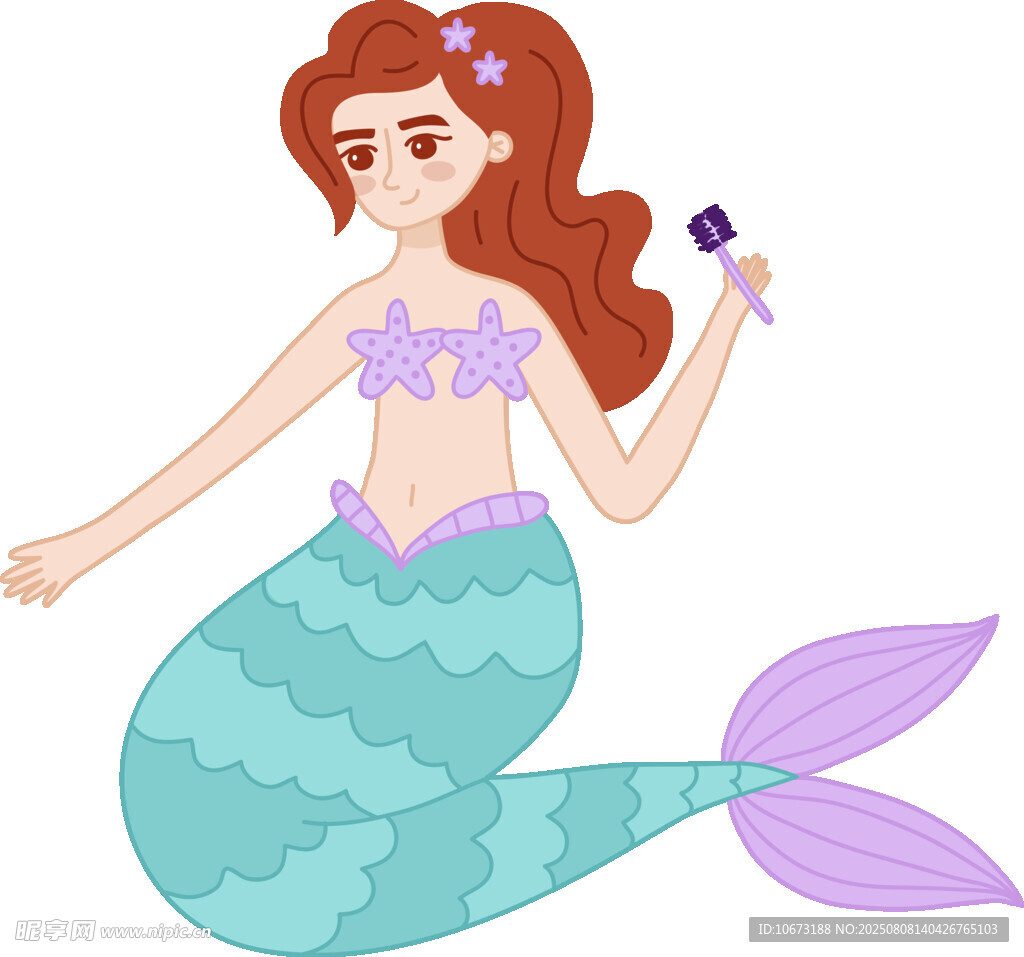 手持話筒的美麗小美人魚