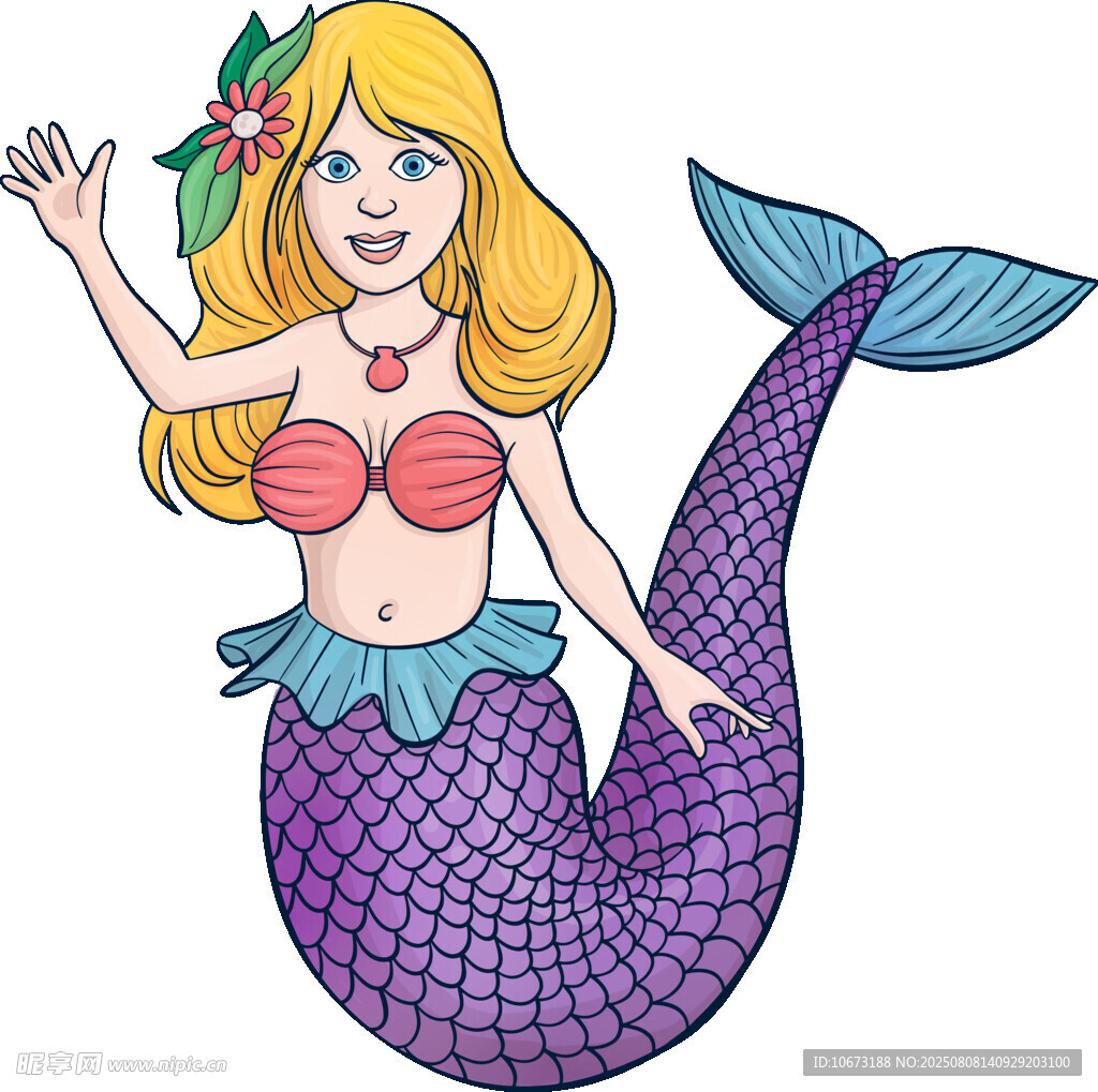 可愛卡通美人魚形象