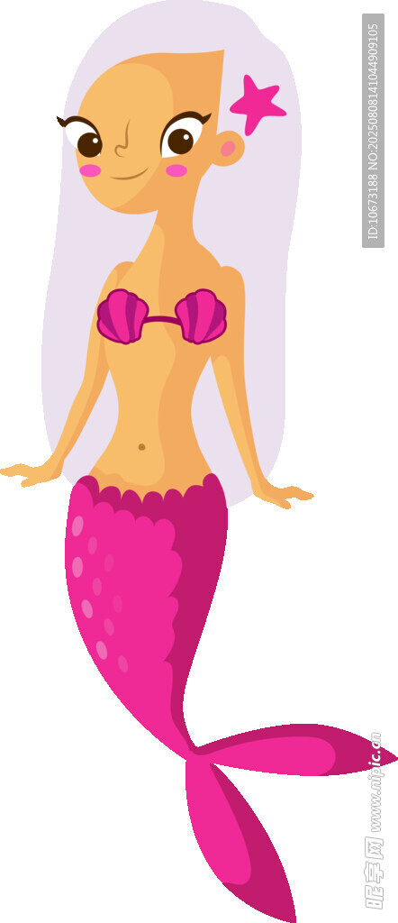 可愛卡通小美人魚形象