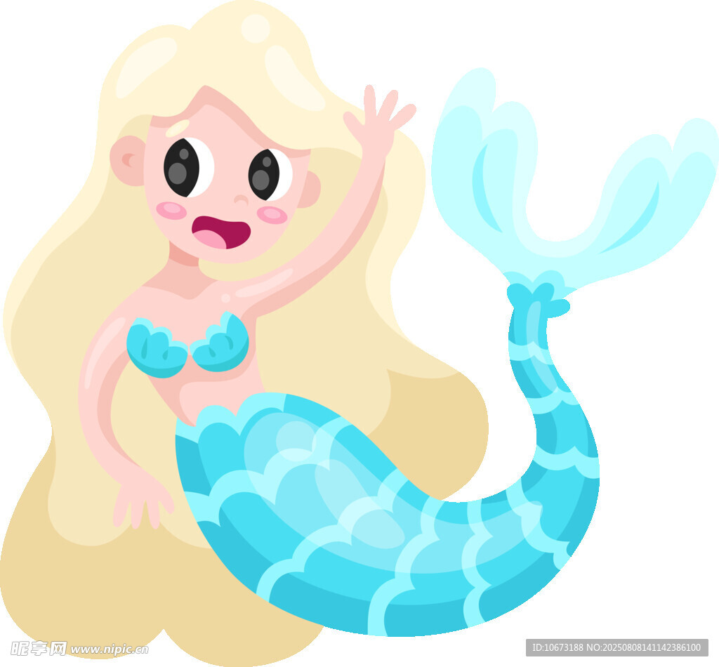 可愛卡通小美人魚形象