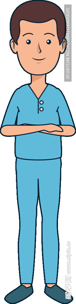 穿藍色制服的男性形象