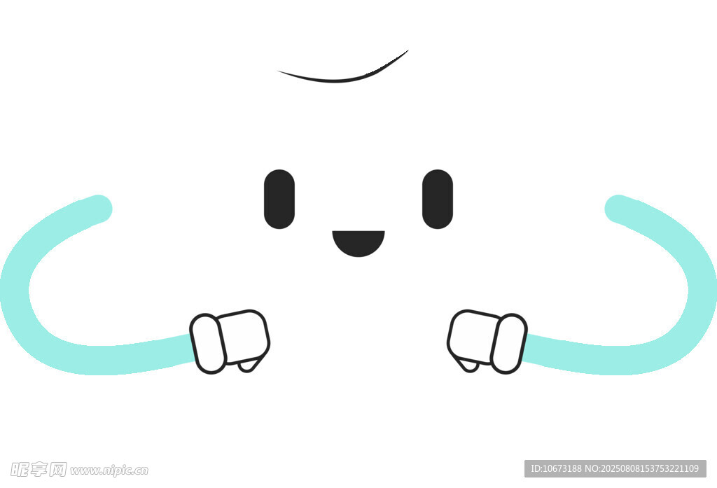 可愛(ài)卡通形象雙手握拳