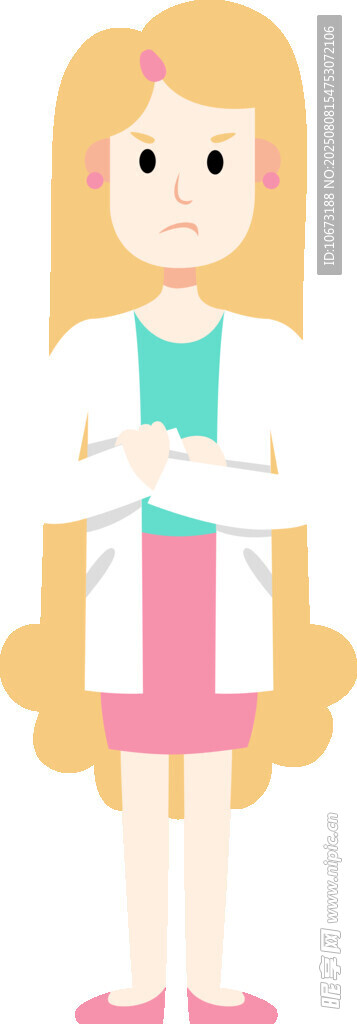可愛金發(fā)女孩抱臂站立