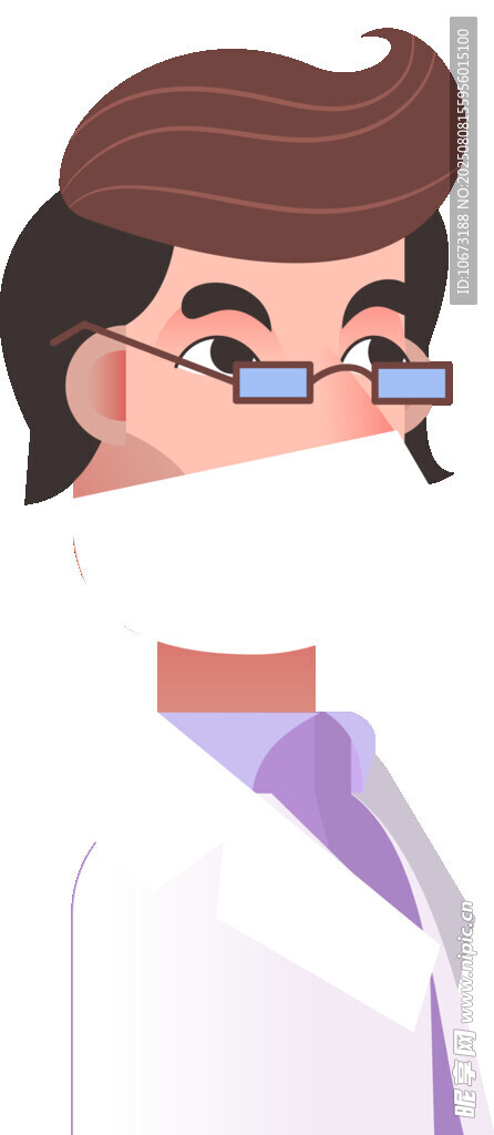 戴眼鏡的白衣人物形象