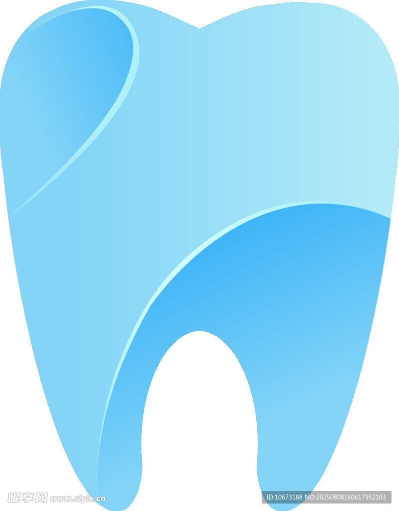 藍(lán)色卡通牙齒圖標(biāo)