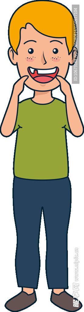 開心小男孩做搞怪動(dòng)作