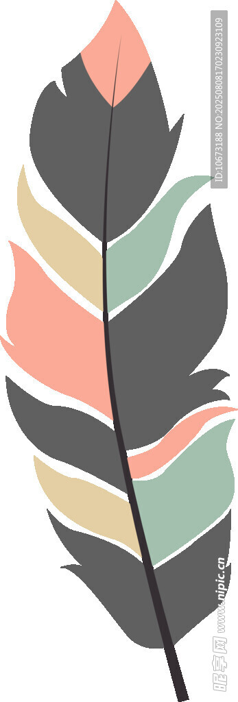 彩色幾何圖案羽毛插畫