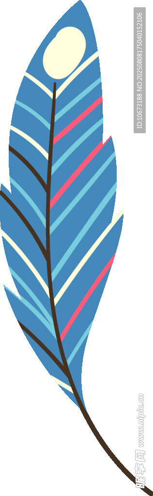 藍(lán)色條紋葉片插畫