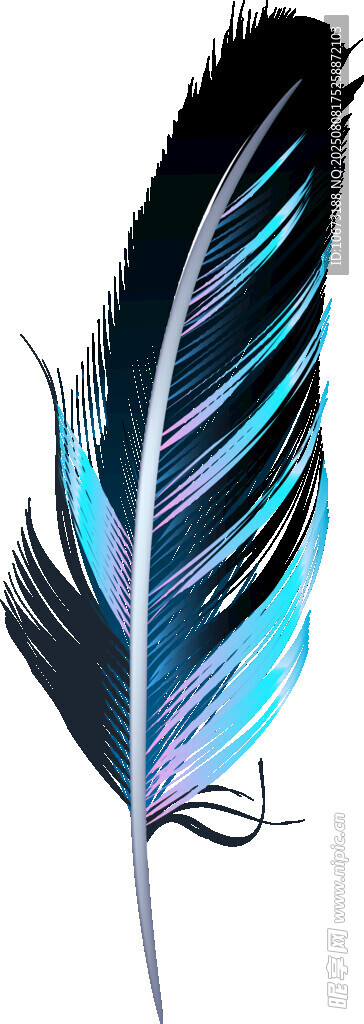 夢(mèng)幻藍(lán)黑漸變羽毛