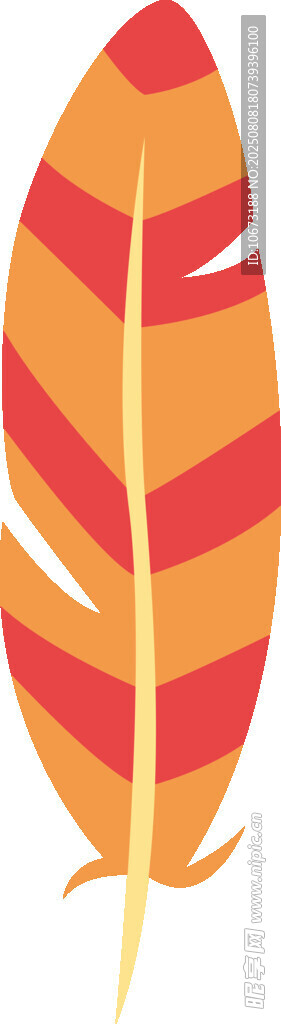 橙紅相間羽毛圖案