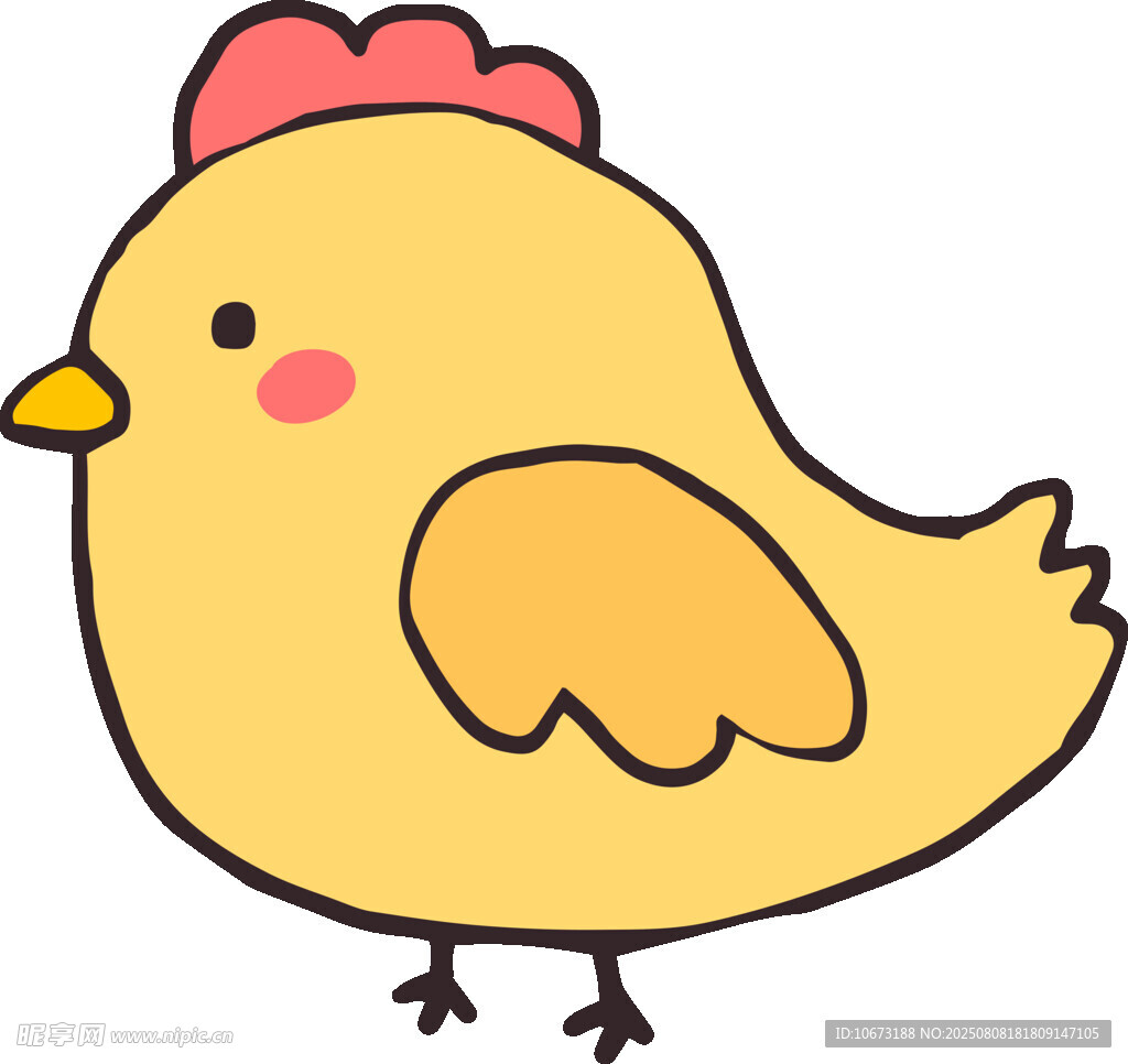 可愛小黃雞插畫