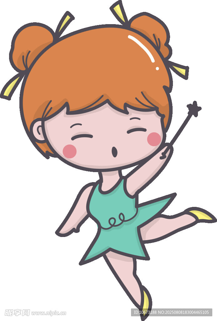跳舞的可愛(ài)卡通小女孩