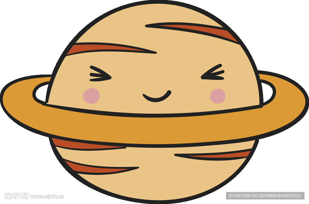 可愛擬人化的行星形象