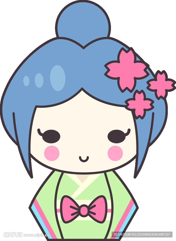 可愛(ài)和風(fēng)卡通少女形象