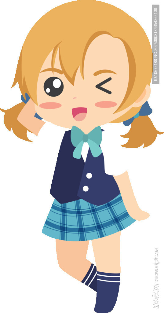 俏皮雙馬尾少女