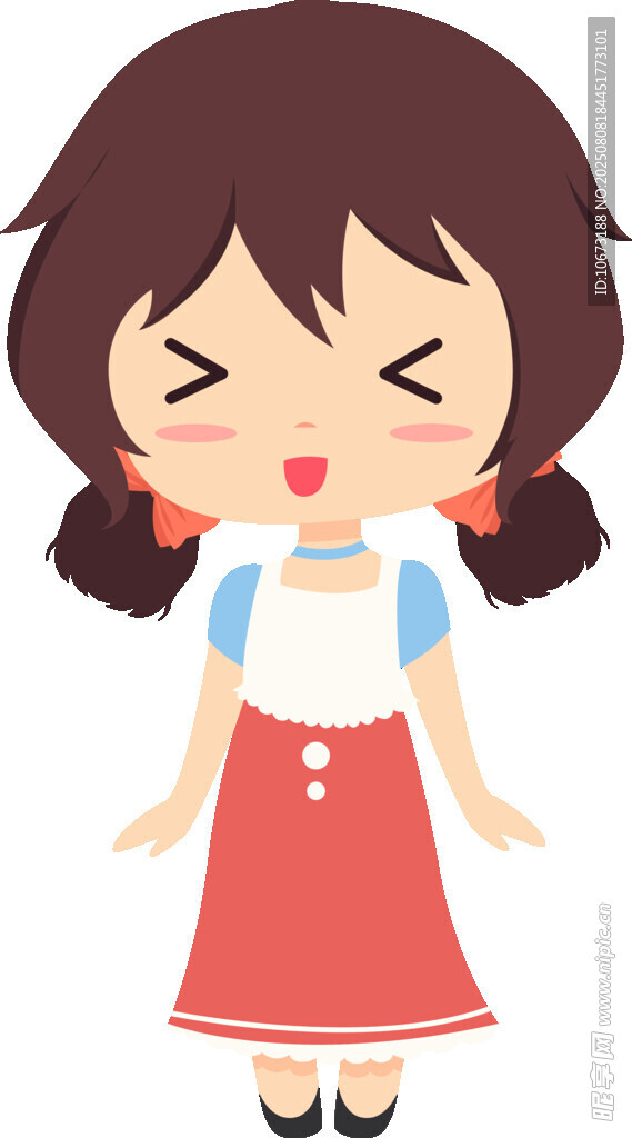 可愛扎辮女孩俏皮模樣