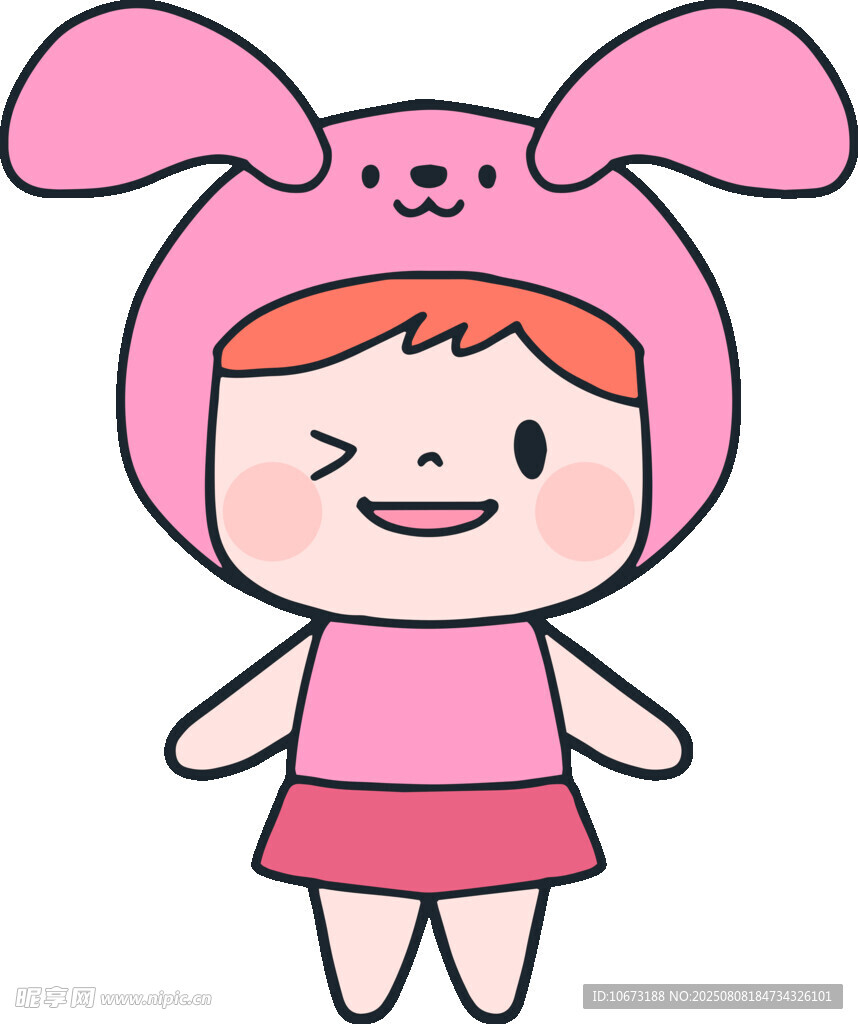 穿兔子裝的可愛(ài)小女孩
