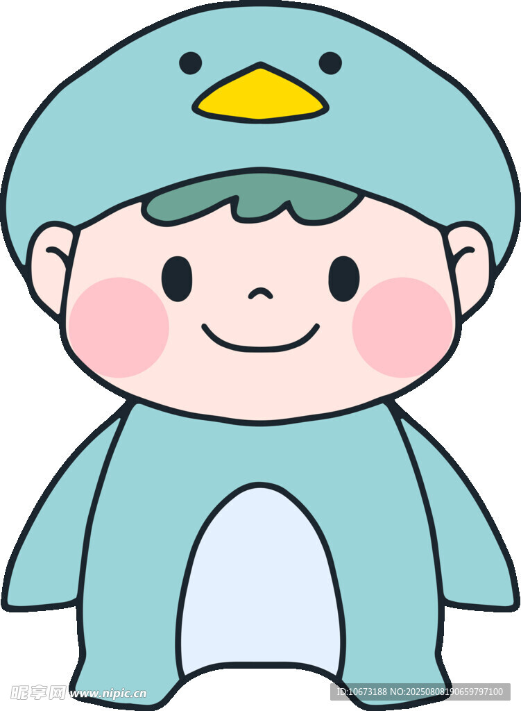 穿企鵝裝的可愛(ài)小孩