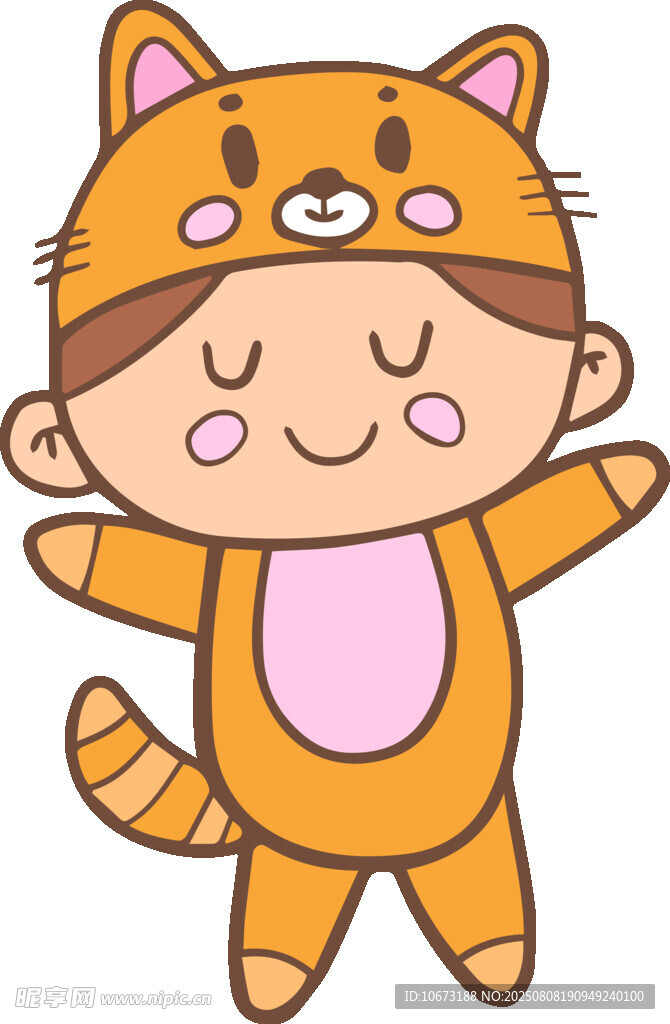 穿貓咪服的可愛小孩