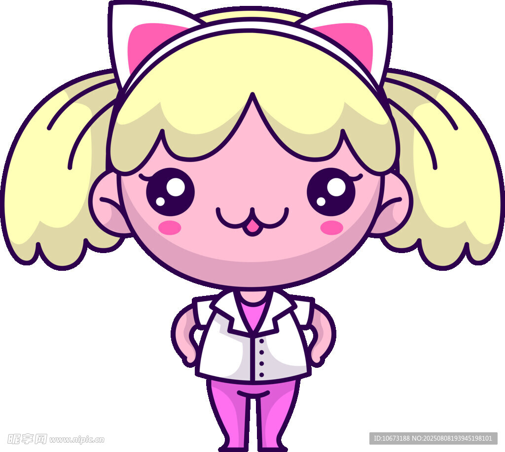 可愛雙馬尾貓耳女孩