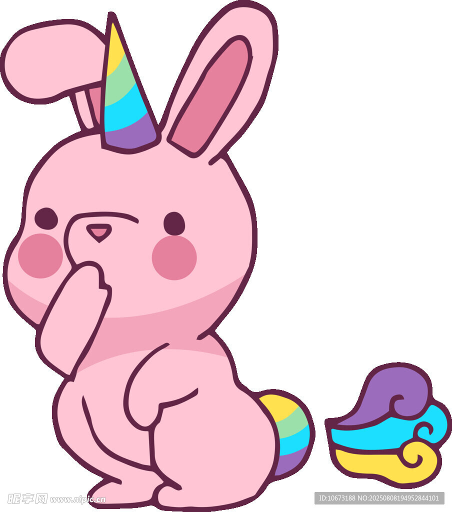 可愛獨(dú)角獸小兔卡通形象