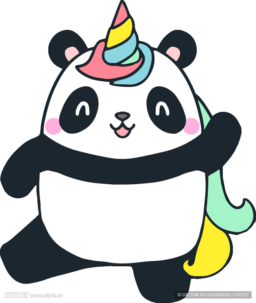 熊貓獨(dú)角獸卡通形象
