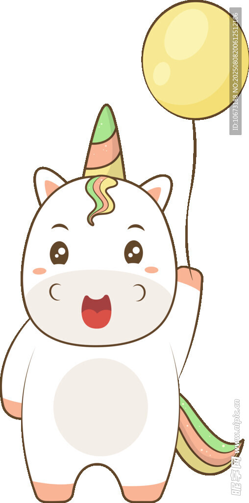 可愛獨(dú)角獸手持氣球