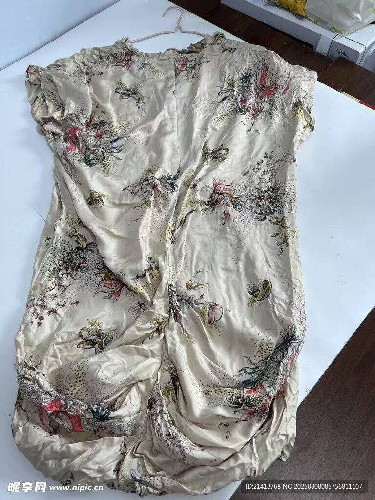復古印花褶皺女士上衣