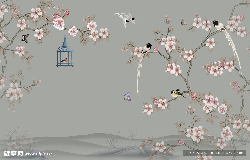 中式花鳥意境裝飾畫