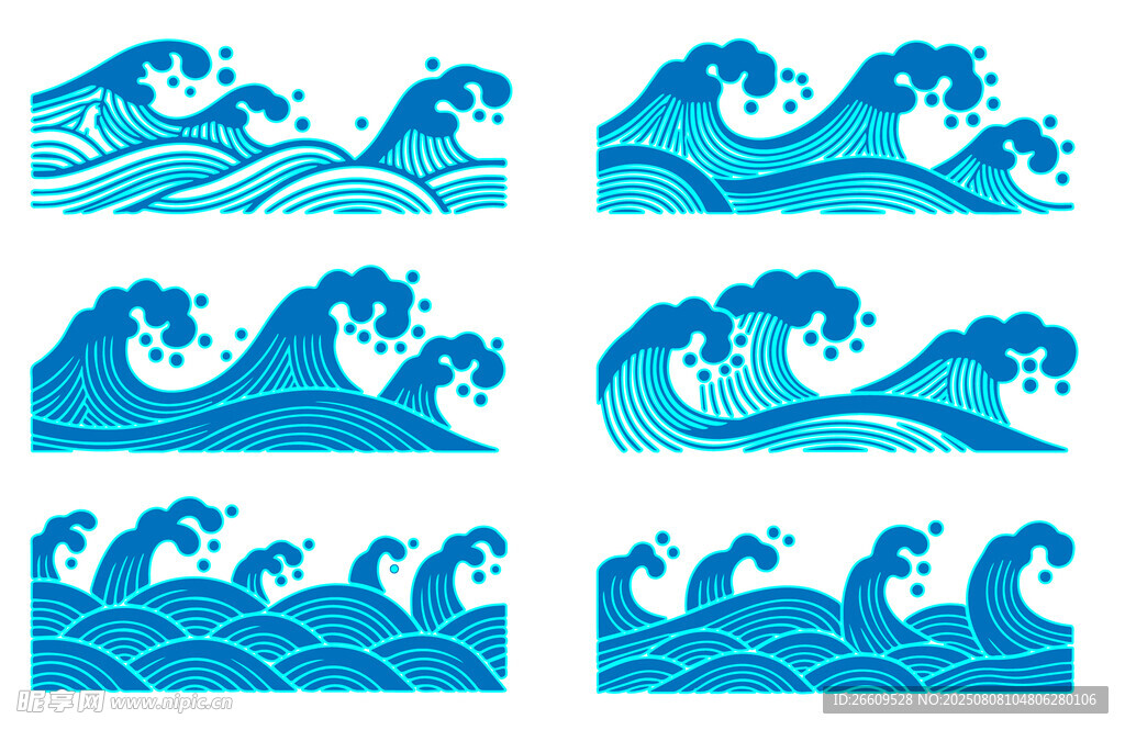 多樣藍(lán)色海浪
