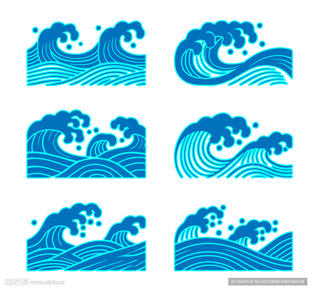 多樣藍(lán)色海浪