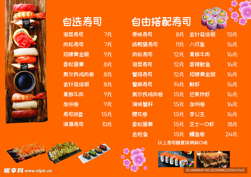壽司菜單