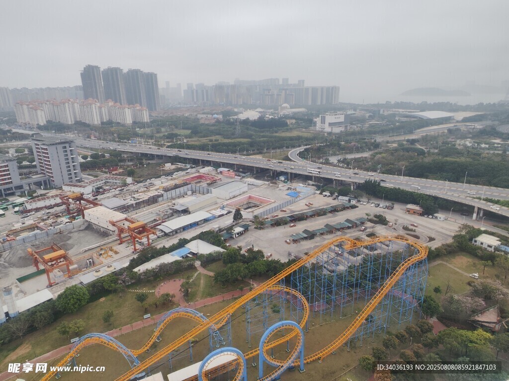 城市交通樞紐俯瞰景觀