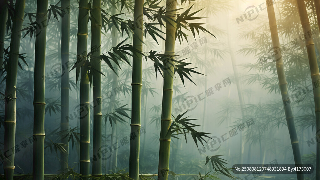 生成一片禪意的竹子背景