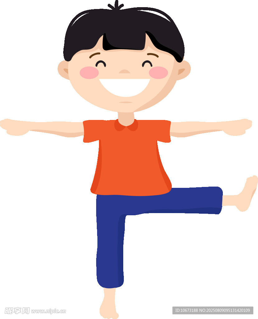 快樂男孩做伸展動作