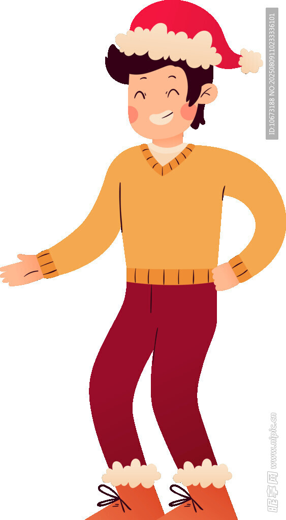 戴圣誕帽跳舞的歡樂男子