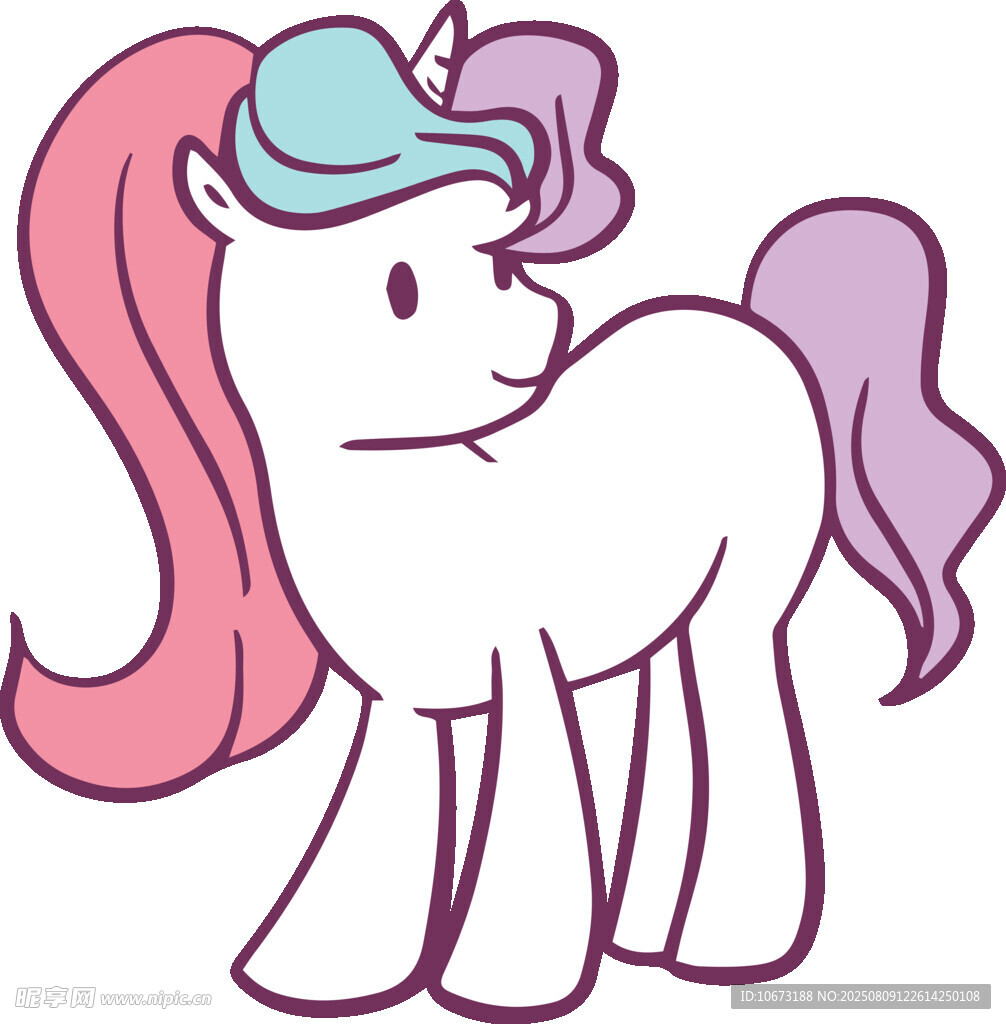 可愛小馬插畫