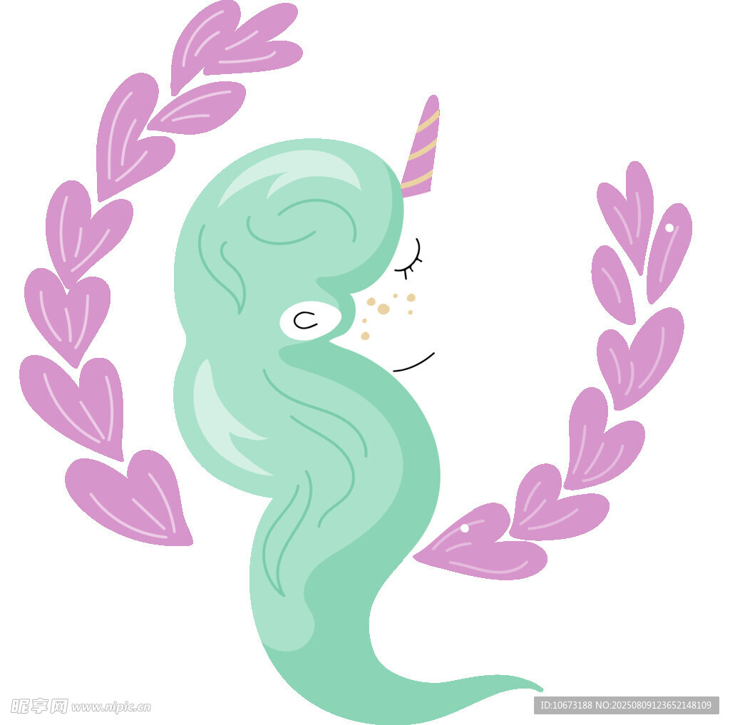 夢(mèng)幻獨(dú)角獸美人魚插畫