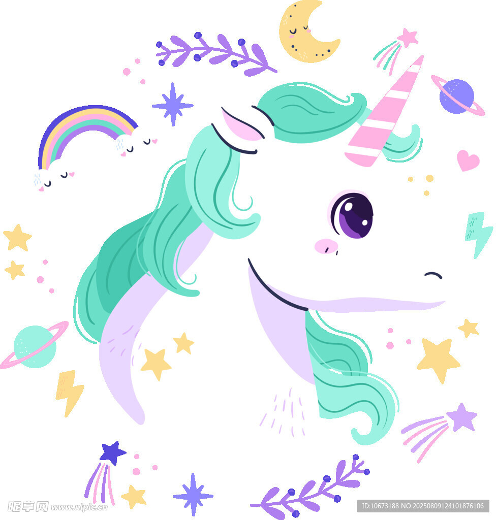 夢幻獨角獸插畫