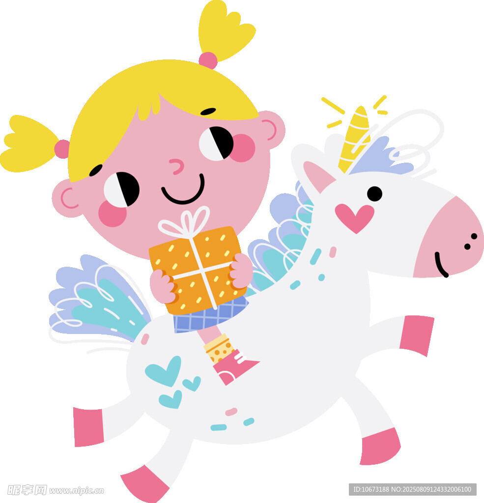 女孩騎乘夢(mèng)幻獨(dú)角獸