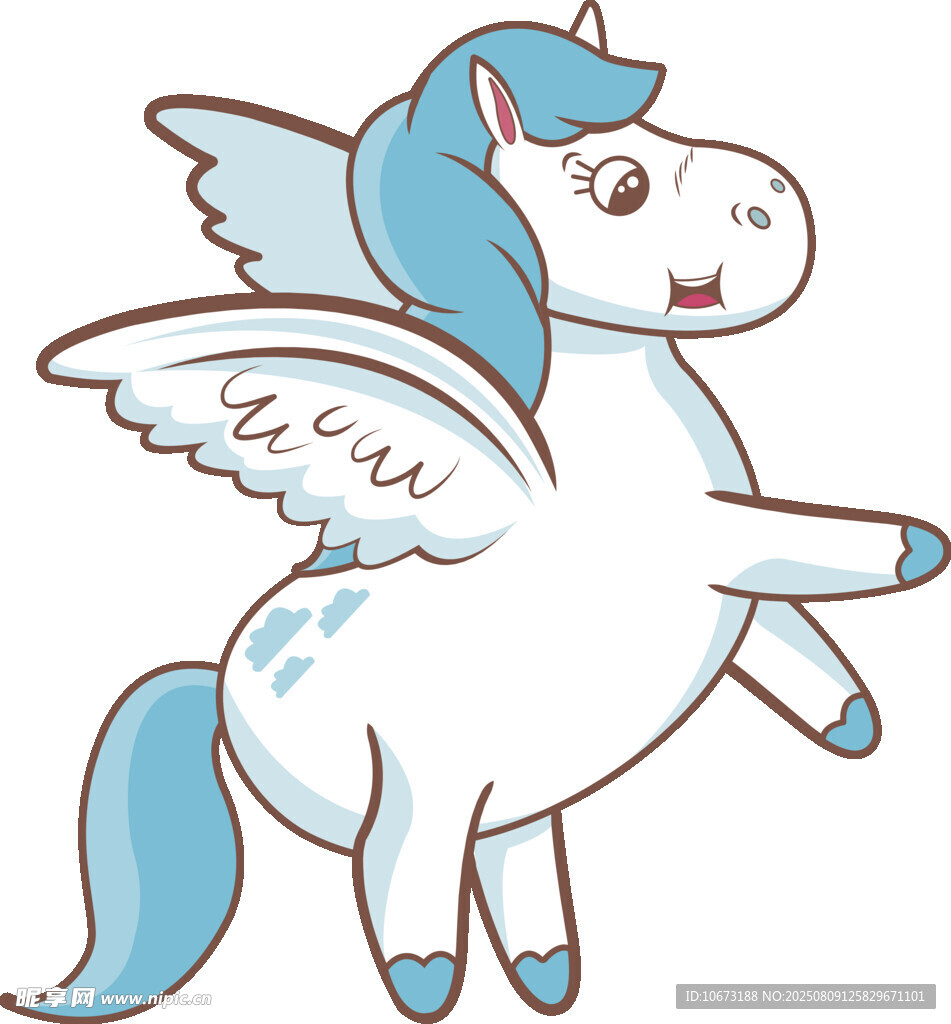 可愛飛天獨(dú)角獸插畫