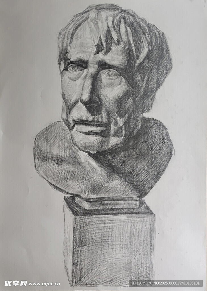 賽內(nèi)卡素描石膏頭像